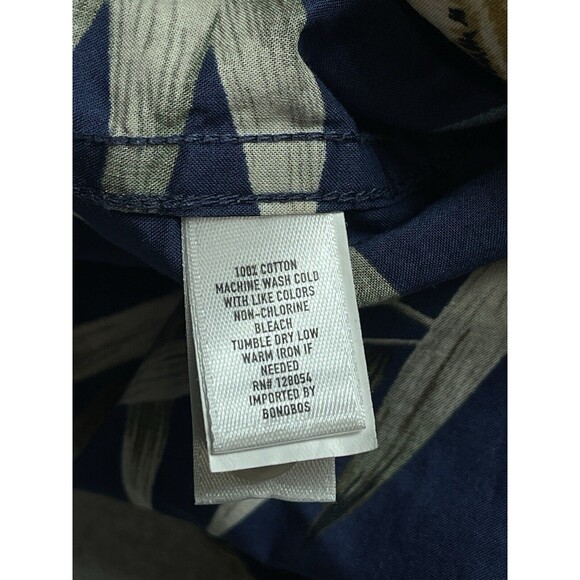 Bonobos Shirt Men's Medium Tiger Print Bamboo All over Print Blue Hawaiian - Picture 6 of 9